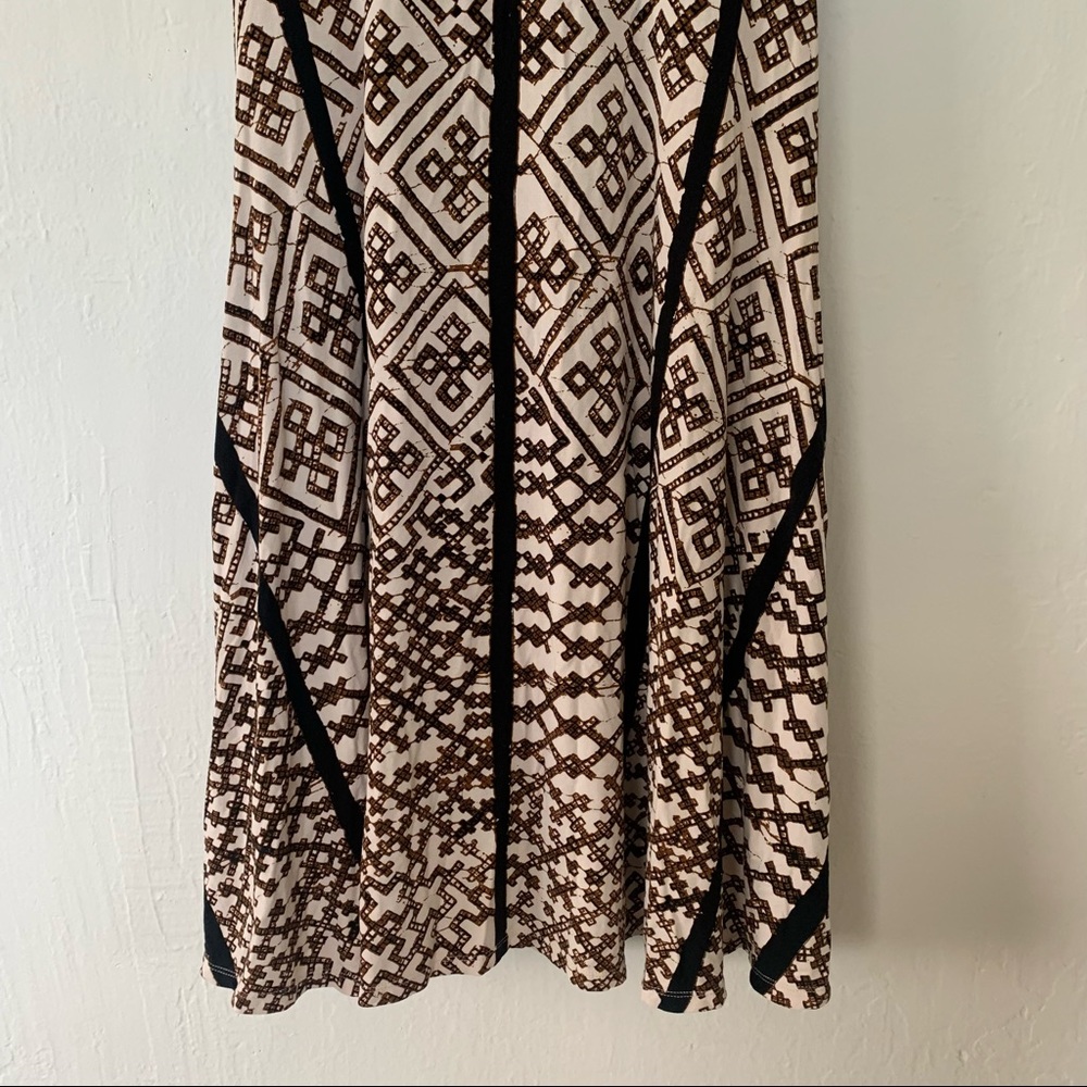 Anthropologie Bel Kazan Geometric Neutral Motif Dress - Picture 6 of 10